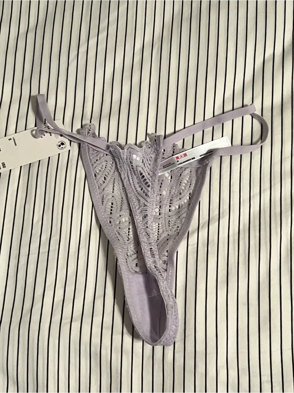 NWT Urban Outfitters Lavender Lace Thong with a High Cut Leg, Size S